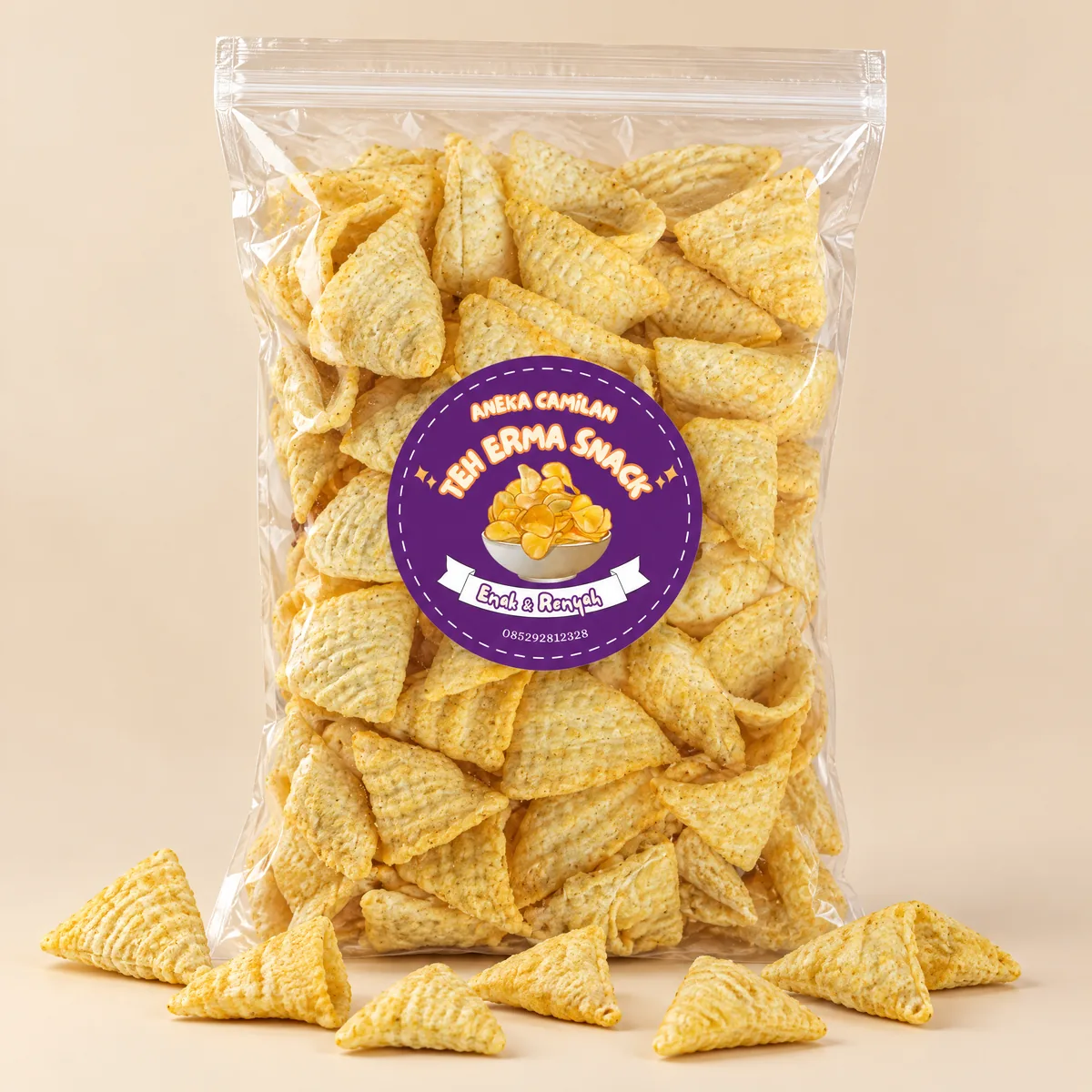 Snack Kondang, kemasan kantong zip Teh Erma Snack